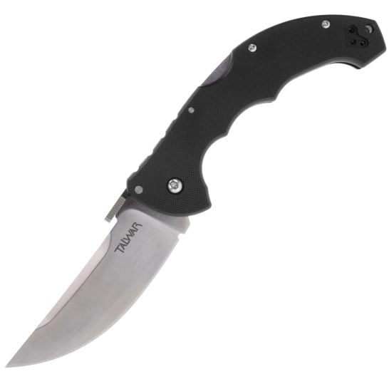 Cold Steel Talwar Folding Knife Straight Back, Black - Secure Lock, Designed for Tactical and Combat Use - CS-21TTL