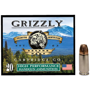 Grizzly Ammo GC9MM1   9mm 115gr Jacketed Hollow Point 20 Per Box/10 Case