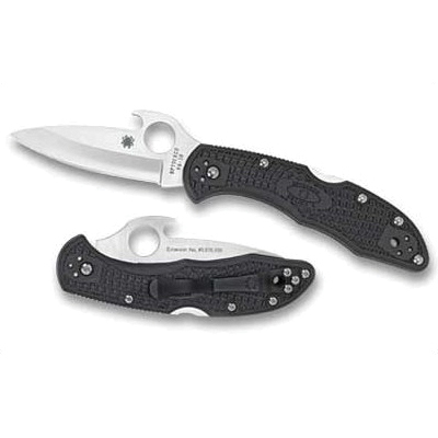 Spyderco Delica4 2.9" Plain Clip Point Folding Knife, Satin - C11PGYW