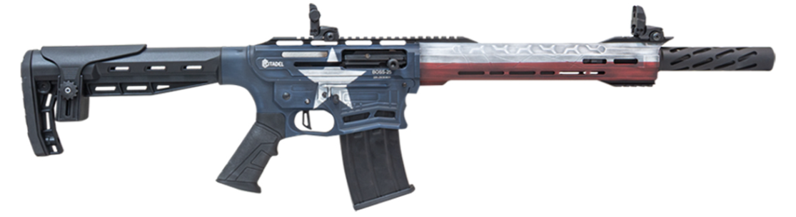 CITADEL BOSS-25 12GA 18.75" SEMI-AUTO SHOTGUN, TEXAS FLAG CERAKOTE