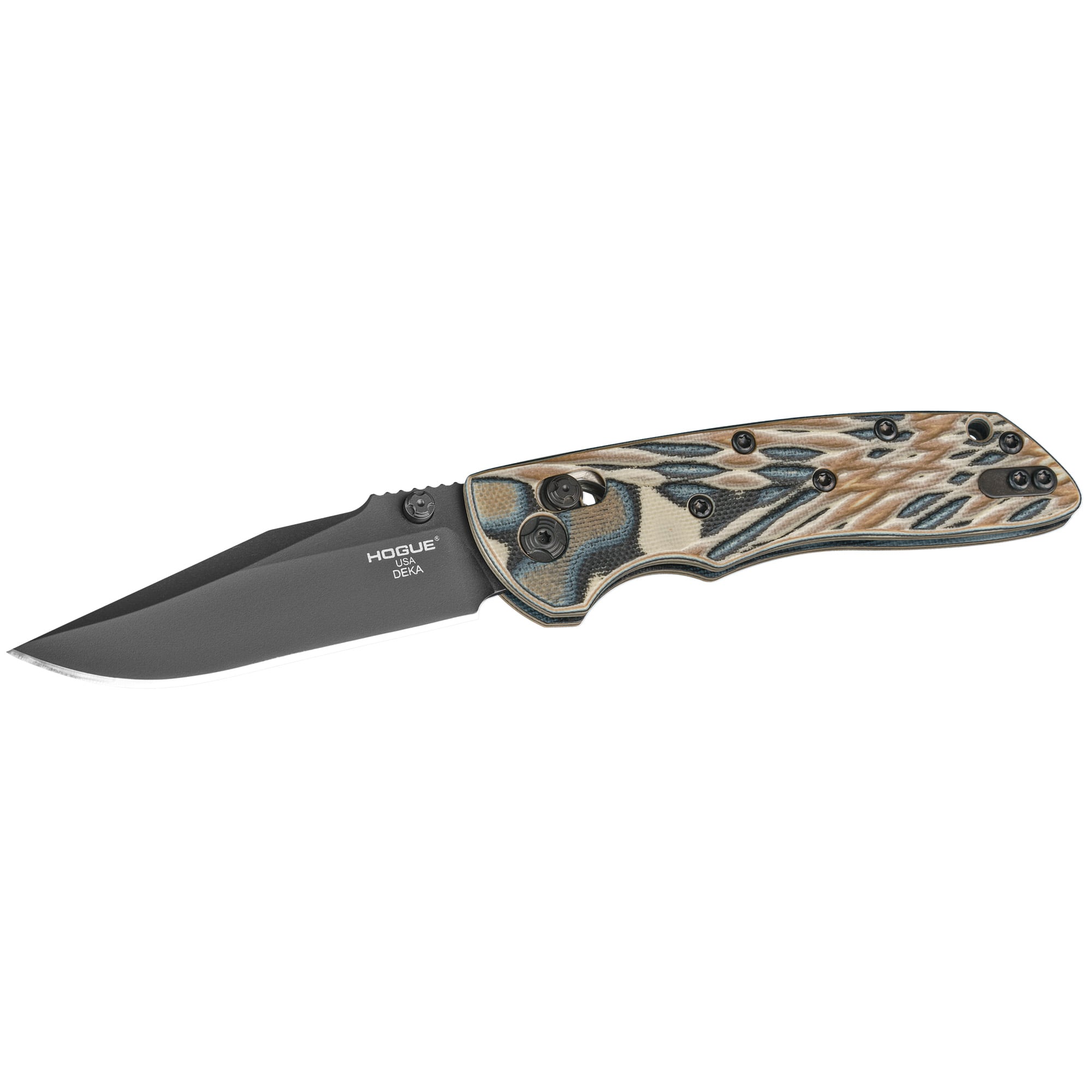 Hogue Deka 3.25" Clip Point Folding Knife, Black - 24277