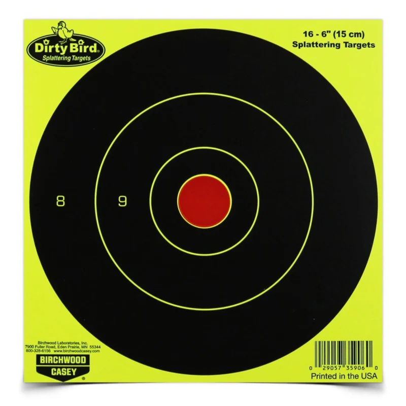 Birchwood Casey Dirty Bird 6" Yellow Bull's Eye Targets 100/ct
