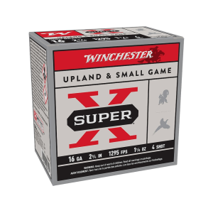 Winchester Super X High Brass 16 Gauge Ammo 2-3/4" #4 Lead Shot 1-1/8 oz Box of 25