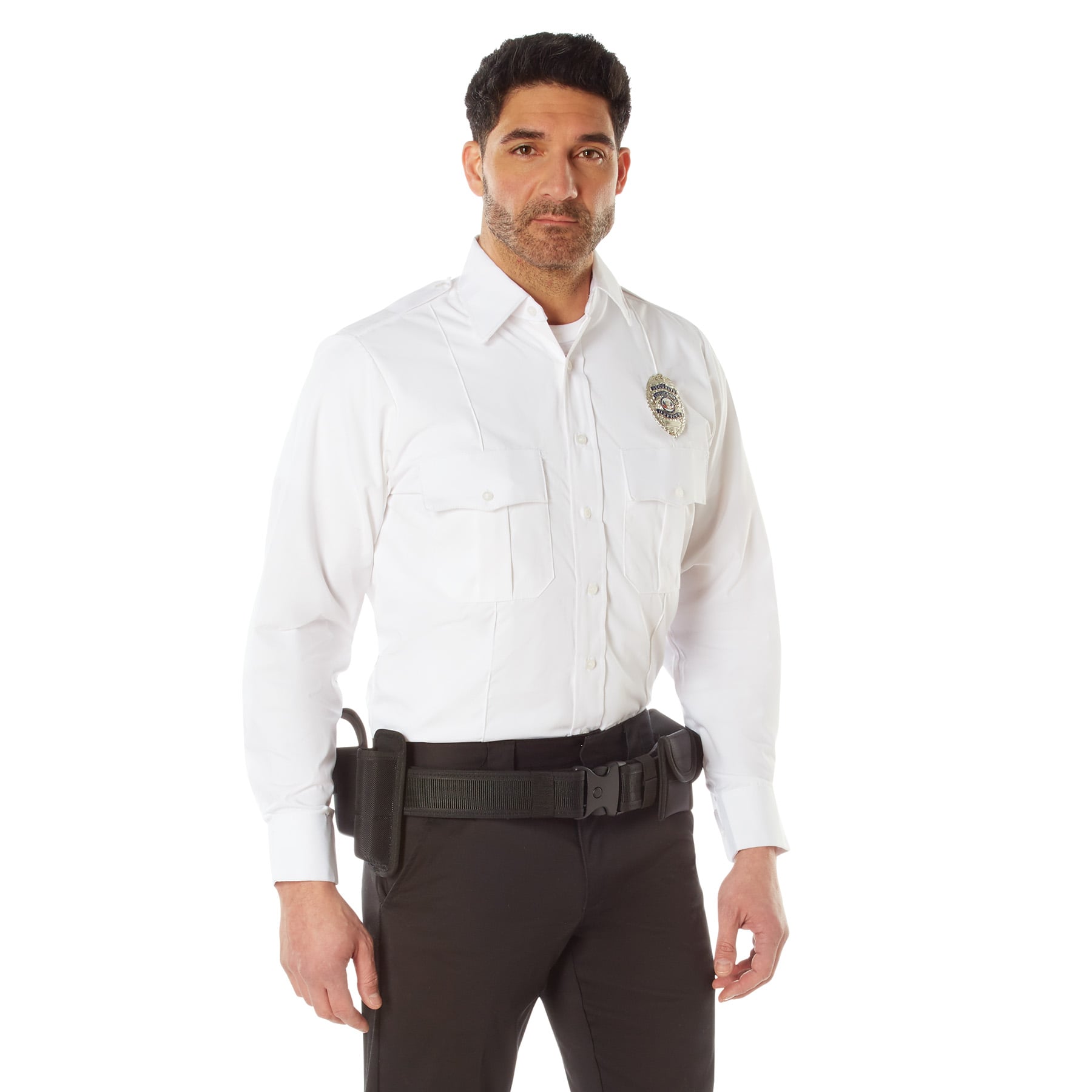 Rothco Long Sleeve Uniform Shirt - White, X-Large