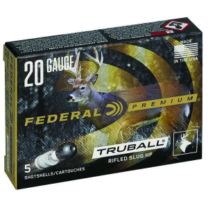 Federal PB203RS Premium Vital-Shok TruBall 20 Gauge 2.75 Rifled Slug 3/4 oz Slug Shot 5 Bx/ 50 Cs