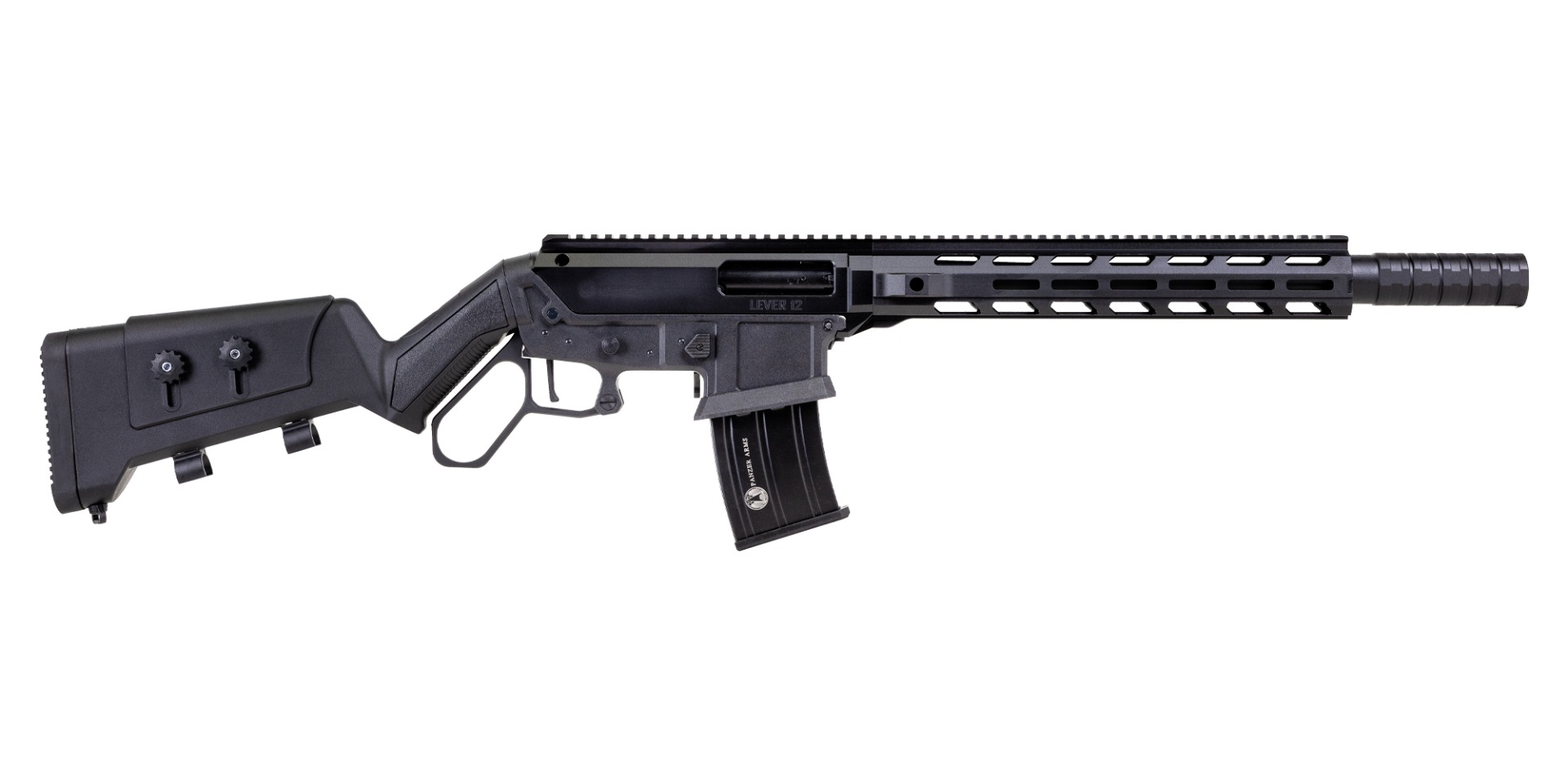 Panzer Arms LEVER 12 18.5" 12 Gauge 5rd Mag Shotgun w/ Synthetic Stock - PALV12BSS