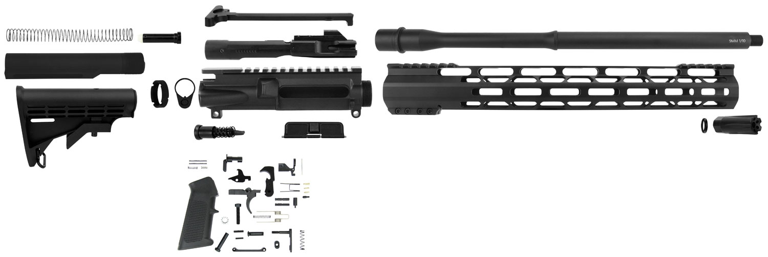 Tacfire Build Kit w/ 16" Nitride Black Barrel for AR 9mm Luger ADC Rifle - SSRK9MM16LPK