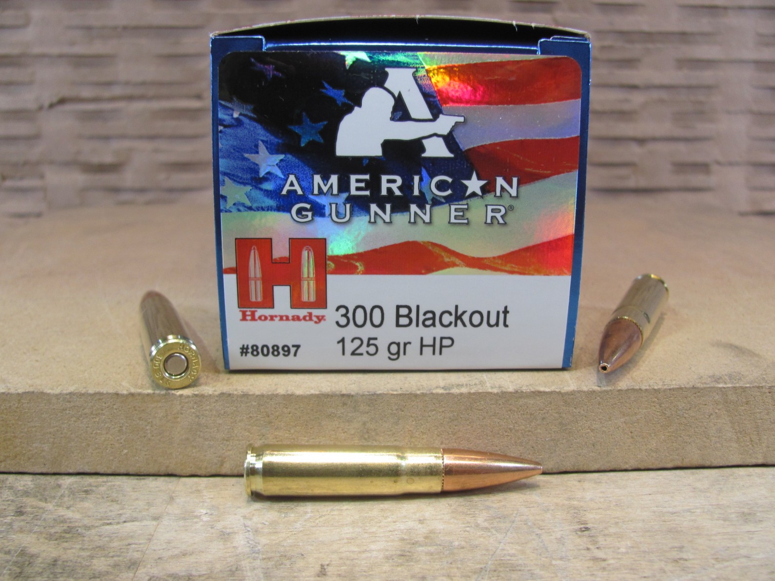 50 Round Box – 300 Blackout 125 Grain HP Hornady American Gunner Ammo – 80897