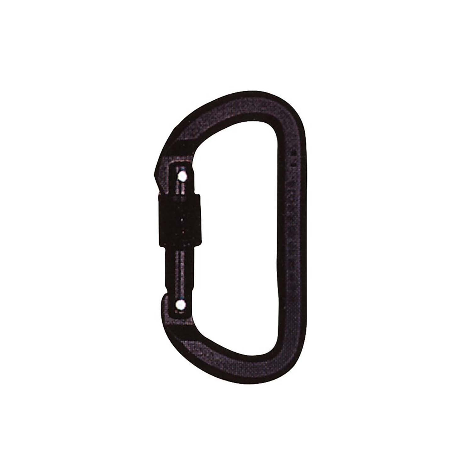 Locking D Carabiner - Black