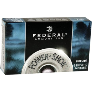 Federal F13100 Power-Shok Buckshot 12GA 3\" 15 Pellets 00 Buck Shot - 5sh Box