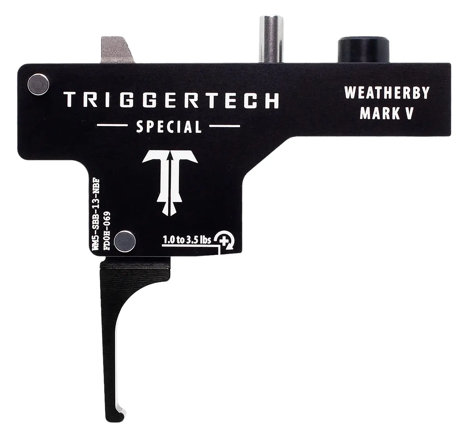 TriggerTech WM5SBB13NBF Special Single-Stage Flat Trigger with 1-3.50 lbs Draw Weight Black PVD Finish for Weatherby Mark V