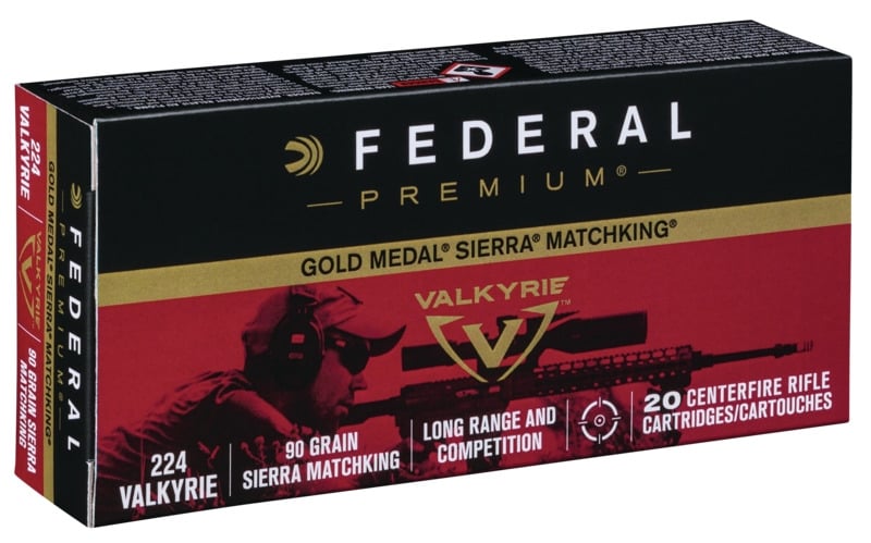 Federal Gold Medal Sierra Matchking .224 Valkyrie 90gr Ammunition, 20 Rounds - GM224VLK1