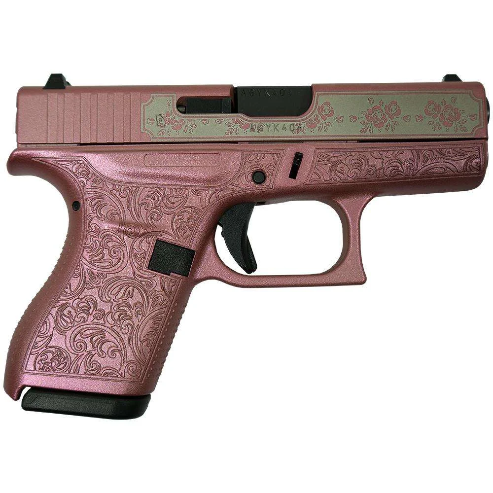Glock 42 Custom "Glock Roses Medusa Pink" Subcompact Handgun .380 ACP 6rd Magazines (2) 3.2" Barrel USA
