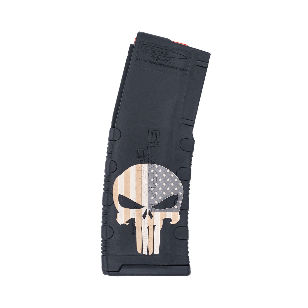 Black Rain Ordnance 30rds 5.56x45mm/.223 Remington Black Magazine - Heavy-Duty - BRO-MAG30-PUNISHW/FLAG