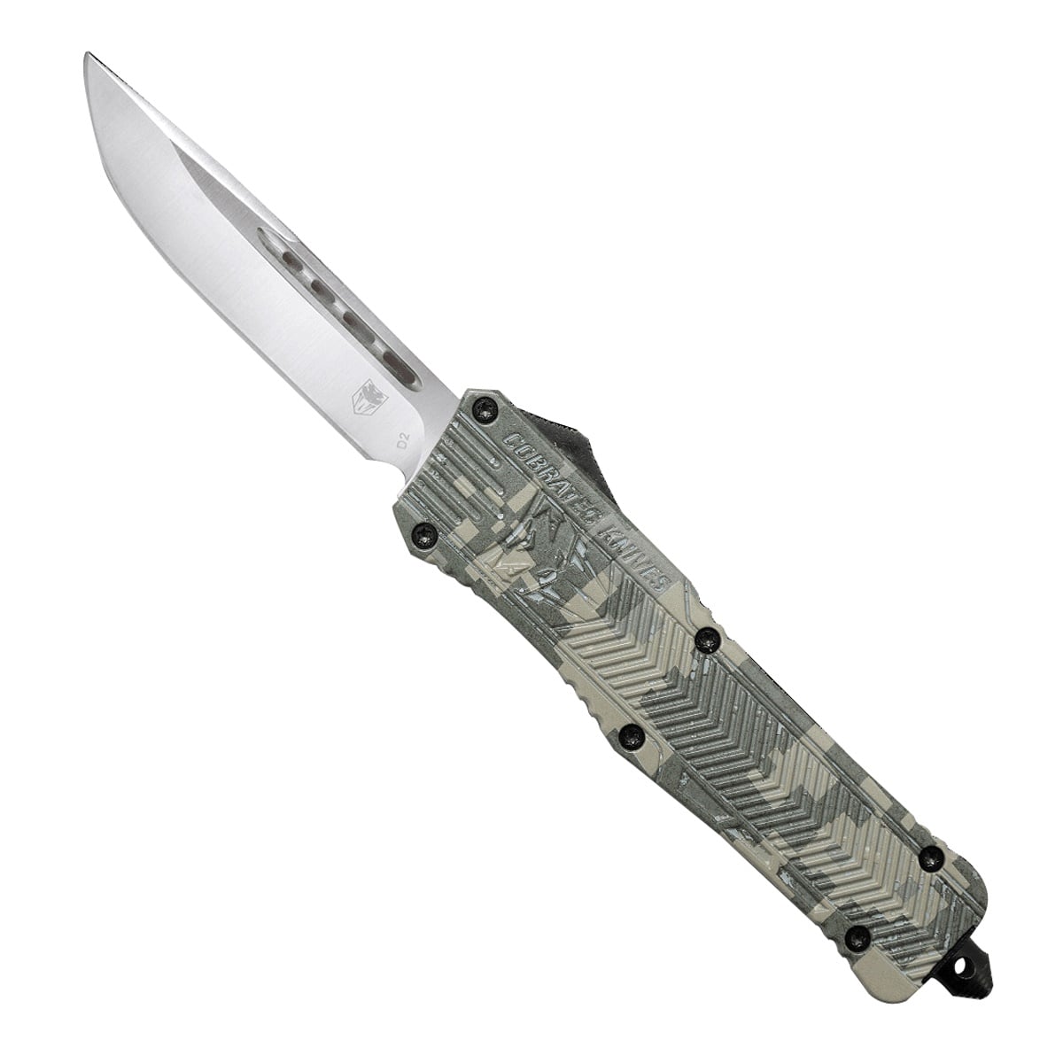 CobraTec Knives CTK-1 Large OTF Knife Drop Point, Army DigiCamo - LADCCTK-1LDNS