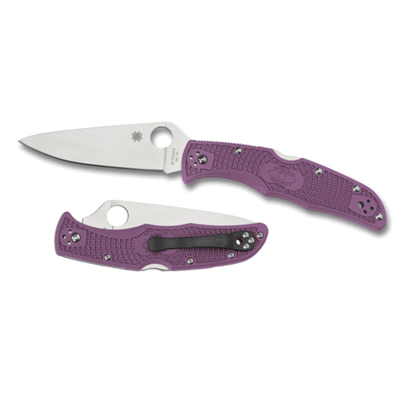 Spyderco Endura 4 Drop Point Lightweight Folding Knife, 3.75", Purple - C10FPPR
