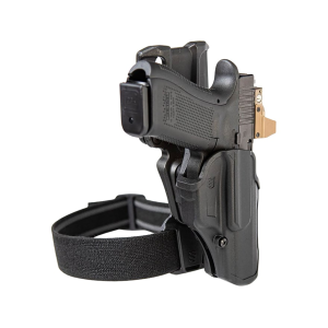 BLACKHAWK! T-Series L2C Drop Leg Holster Right Hand Glock 17, 19, 19X, 22, 23, 26, 27, 31, 32, 33, 38, 45, 47 Polymer Black