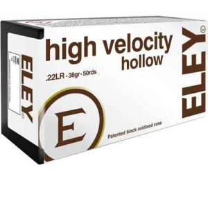 ELEY HIGH VELOCITY HOLLOW POINT 22LR 38GR. 50 PACK
