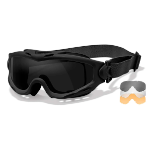 Wiley X SP293B Spear Goggles Smoke Gray/Clear/Light Rust Lens Matte Black Frame
