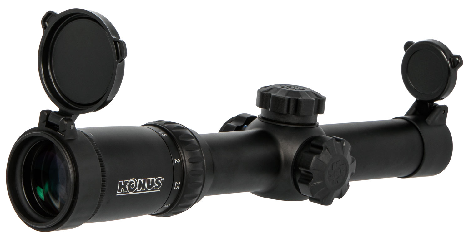 Konus USA KonusPro M-30 1-4x24mm Dual Illuminated Red/Blue Engraved Circle Dot Rifle Scope - 7184