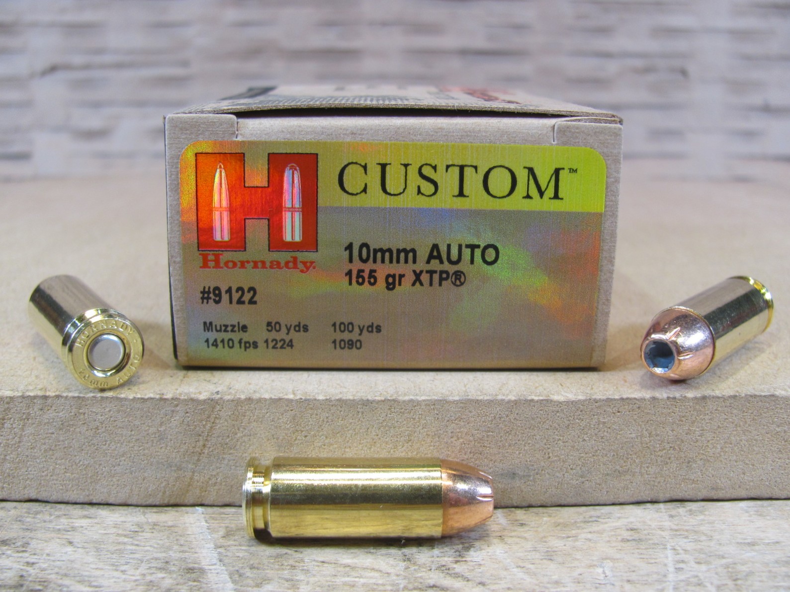 20 Round Box – 10mm Auto Hornady 155 Grain XTP Hollow Point Ammo – 9122