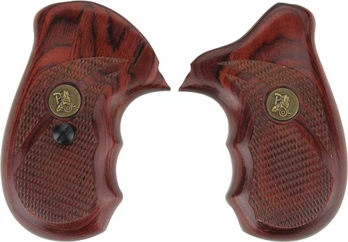 PACHMAYR LAMINATED WOOD GRIPS - S J-FRAME ROSEWOOD CHECKERED