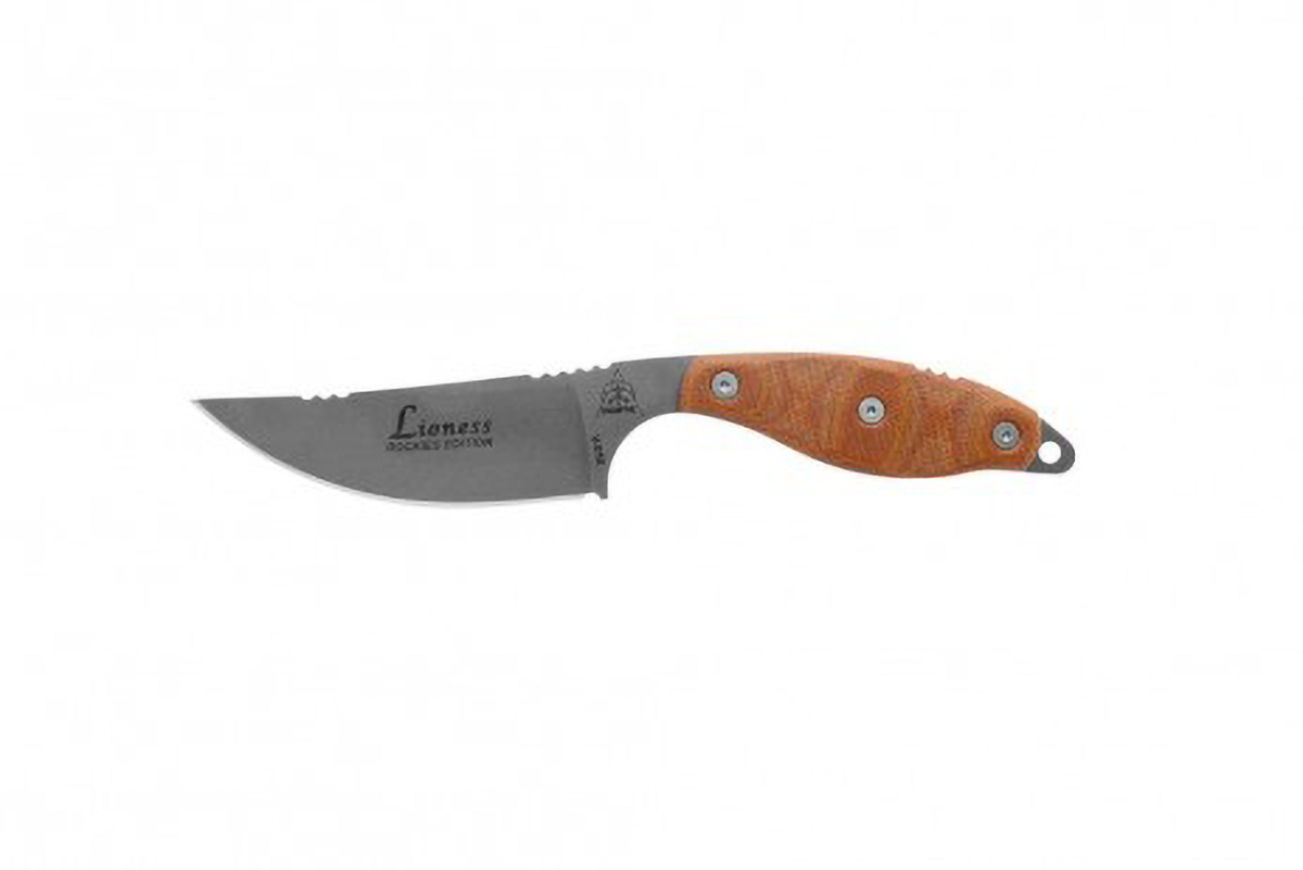 TOPS Knives Lioness Rockies Edition Fixed Blade Knife, Tan Canvas Micarta - LION-TBF