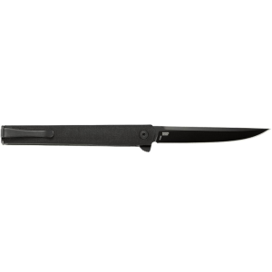 Colombia-River-Knife-Tool CRKT CEO Flipper Folding Knife 3-3/8" Straight Back Blade Black