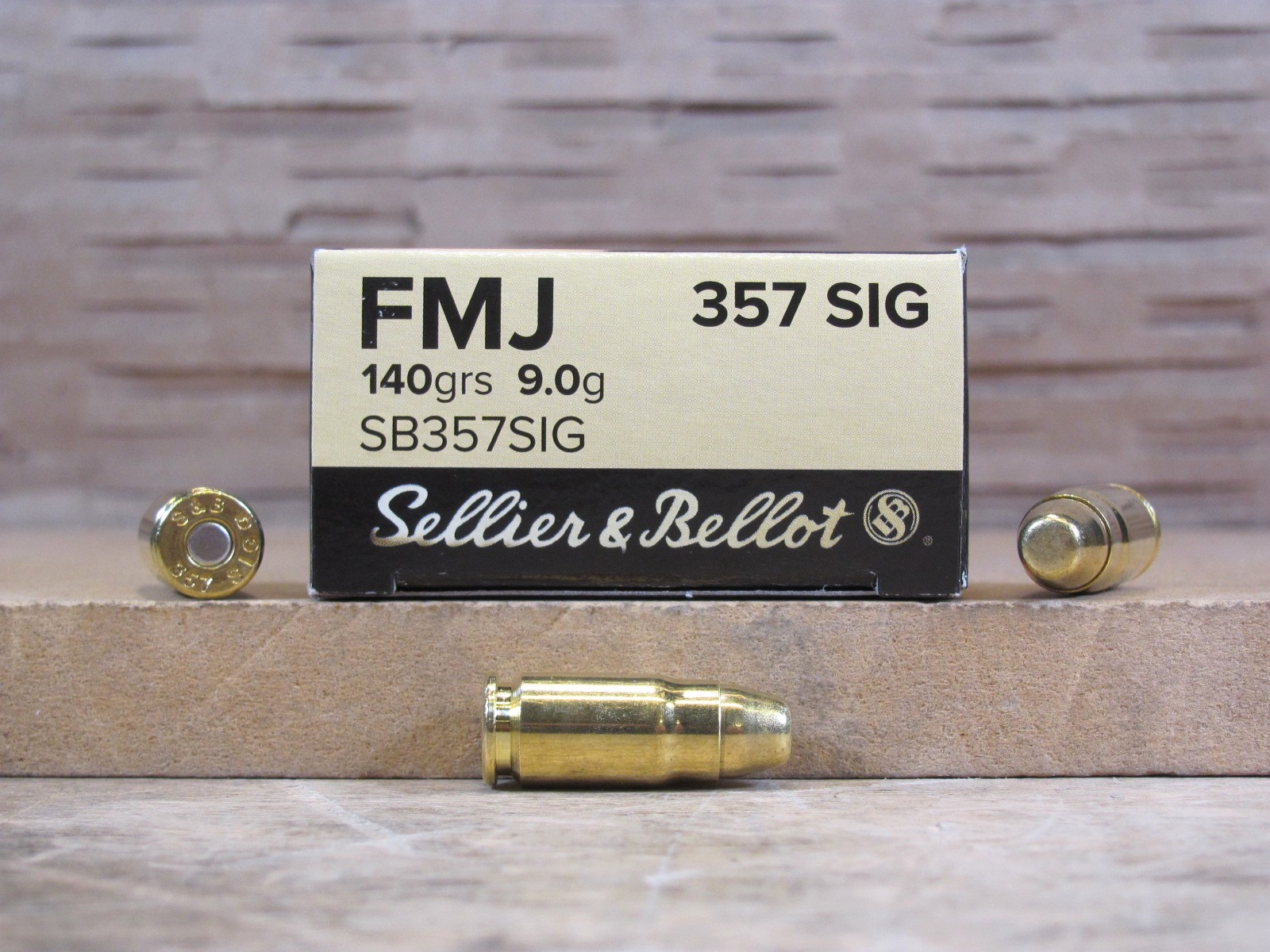 50 Round Box – 357 Sig 140 Grain FMJ Ammo by Sellier Bellot -SB357SIG – READ DESCRIPTION NOTICE
