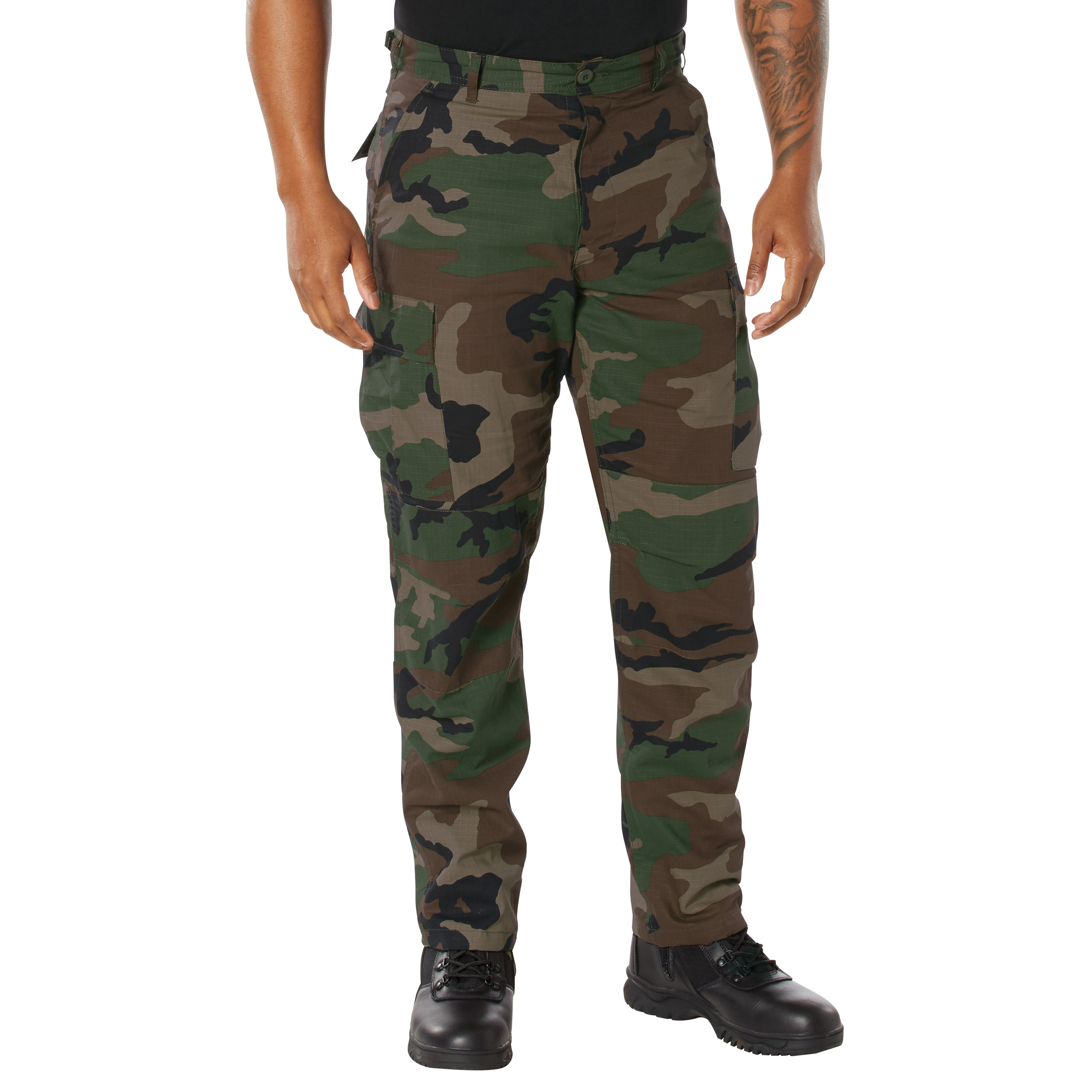 Rothco Rip-Stop Bdu Pants - Woodland Camo, Medium - Short