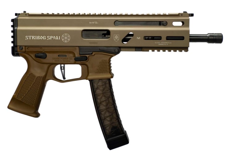 Grand Power Stribog SP9A1 9mm Sub Pistol FDE