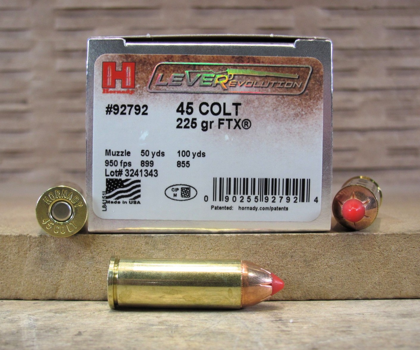 200 Round Case – 45 Long Colt Hornady Lever Evolution 225 Grain FTX Ammo – 92792