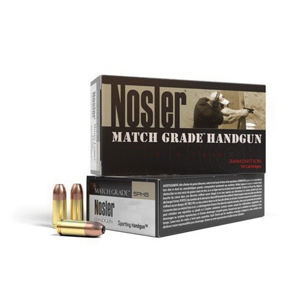 Nosler Match Grade 9mm Luger 147 grain Jacketed Hollow Point Handgun Ammo, 50/Box - 51325