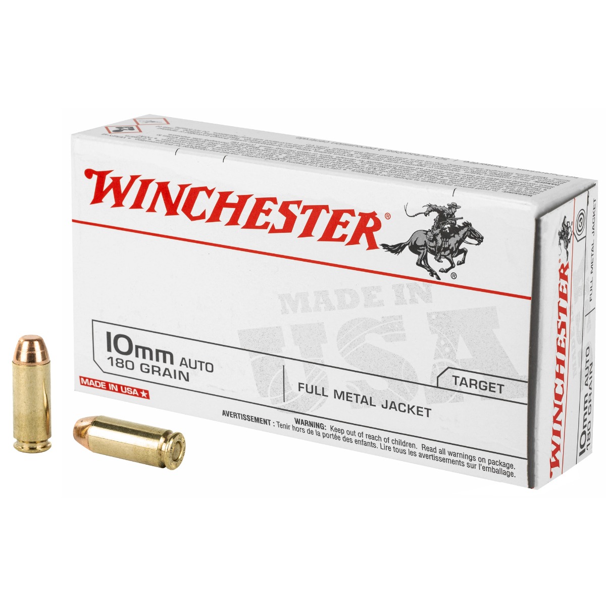 Winchester USA Pistol Ammo 10mm 180 gr. FMJ 50 rd. - No Credit Card Fees - Low, flat rate shipping