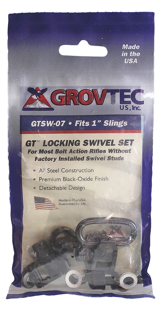 GrovTec 1" Machine Screw Forend Locking Swivel Set, Black Oxide - GTSW07