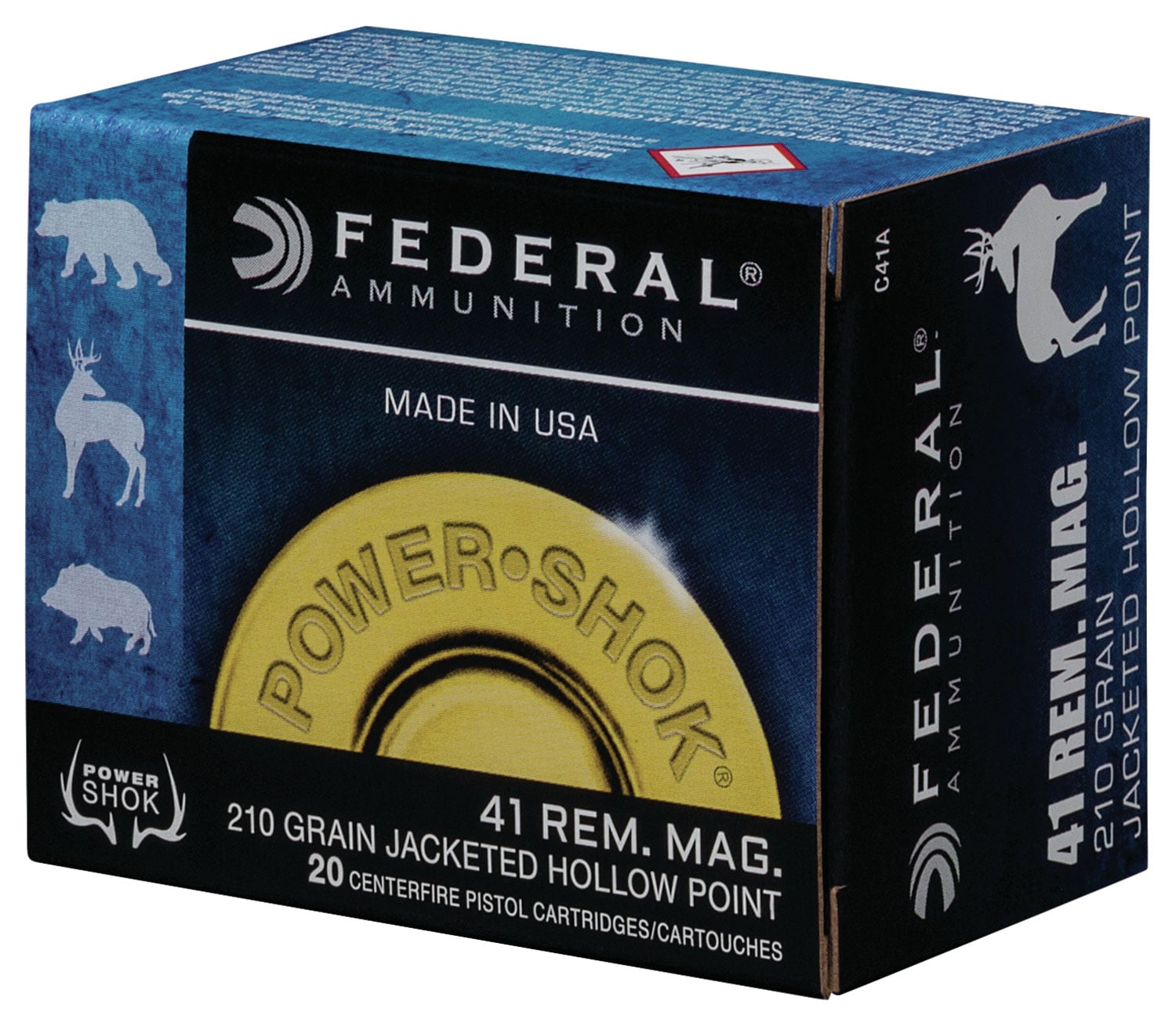 Federal Power-Shok 210 gr Jacketed Hollow Point .41 Rem Mag Ammo, 20/box - C41A