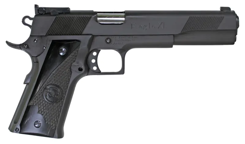 Iver Johnson Arms EAGLEXL10DS Eagle XL Full Size Frame 10mm Auto 15+1 6" Stainless Steel Barrel, Matte Black Steel Long/Serrated Slide, Black Steel Frame w/Beavertail, G10 Grip