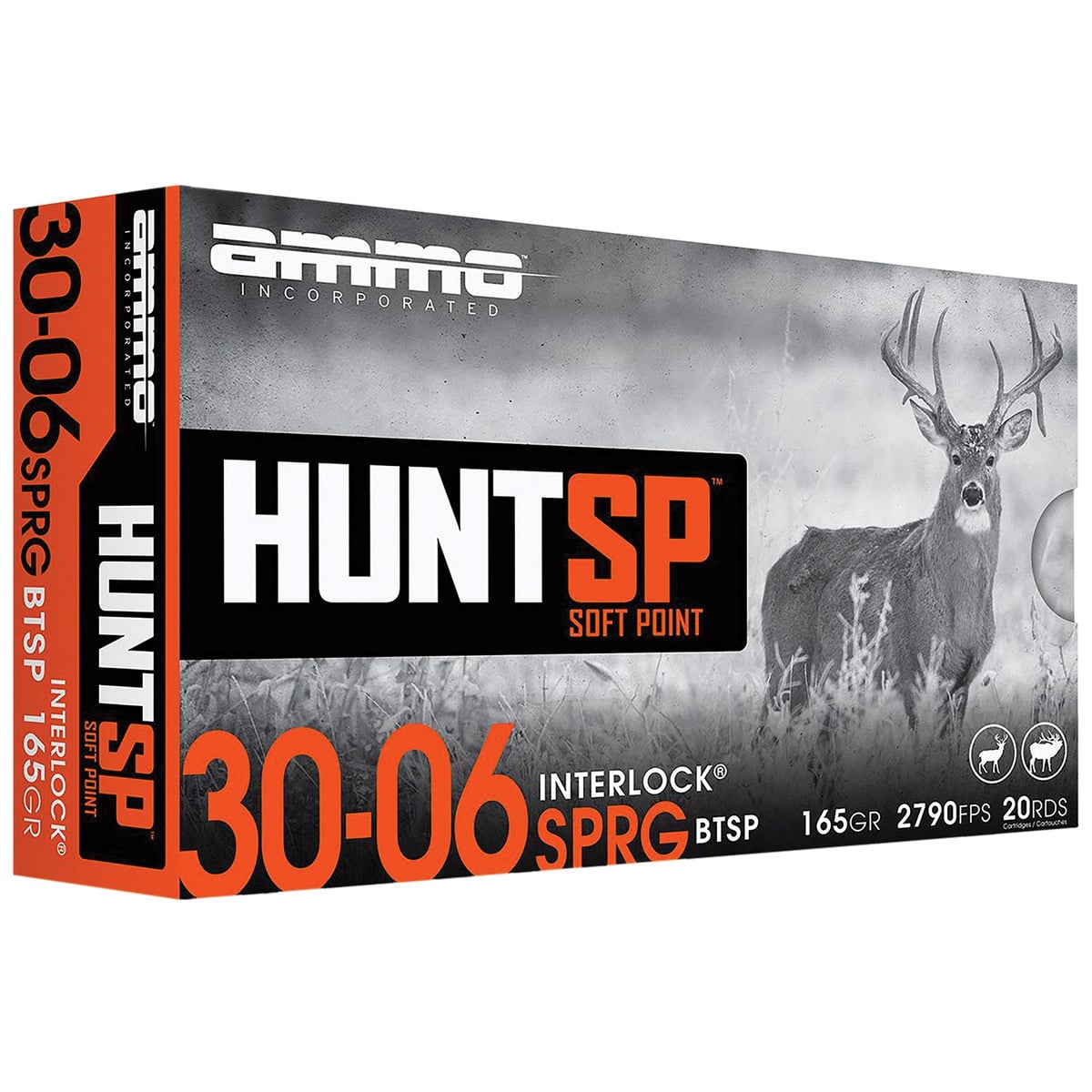 Ammo Inc 3006165SPA20 Hunt 30-06Springfield 165gr Soft Point 20 Per Box/10 Case - No Credit Card Fees - Low, flat rate shipping