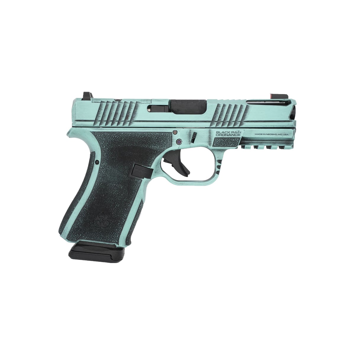 Black Rain Ordnance Frontline Plus Compact 9mm 3.75" 15rds, Robin's Egg Blue Battleworn