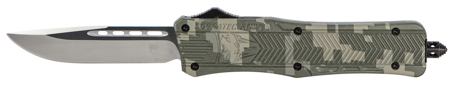 CobraTec Knives Medium CTK-1 3" Drop Point OTF Knife, Non Serrated Edge, Digital Camouflage - MADCCTK1MDNS