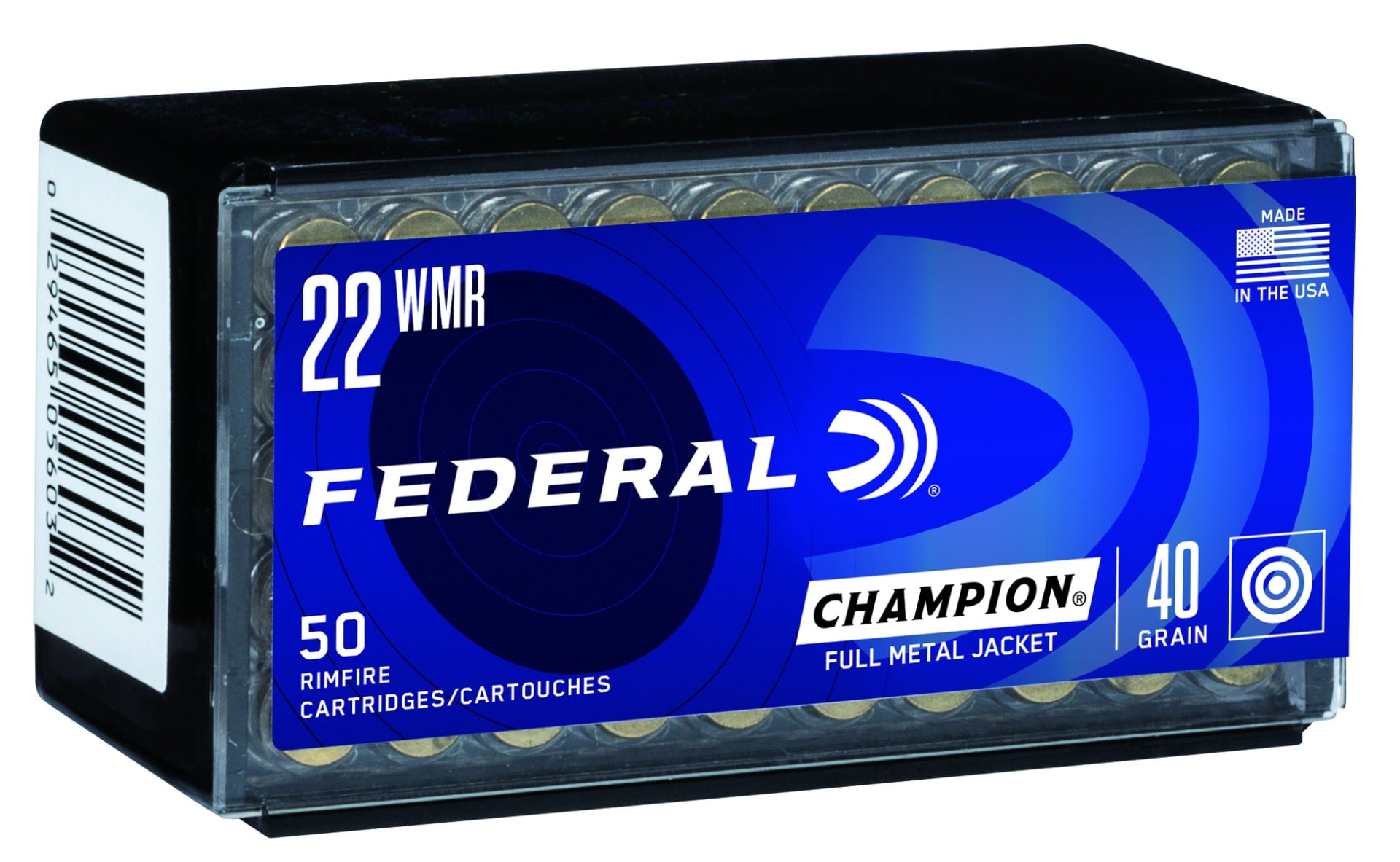 FEDERAL 22 MAG 40GR FMJ “CHAMPION” 50 RD/BX 60 BX/CS