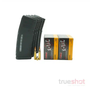 BUNDLE DEAL: 5 Black 30 Round Magpul M2 Magazines and 200 Rounds of Ammo - Retail / PMC 5.56 62 Grain