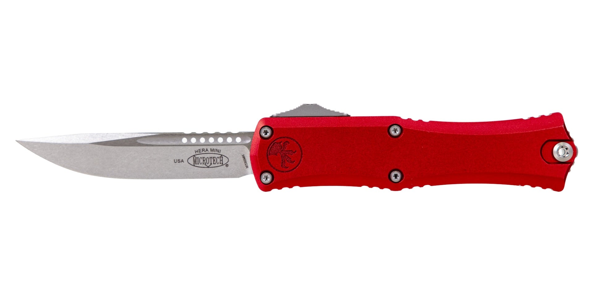 Microtech Hera II Mini OTF Drop Point Knife, Red - 1703M-10RD
