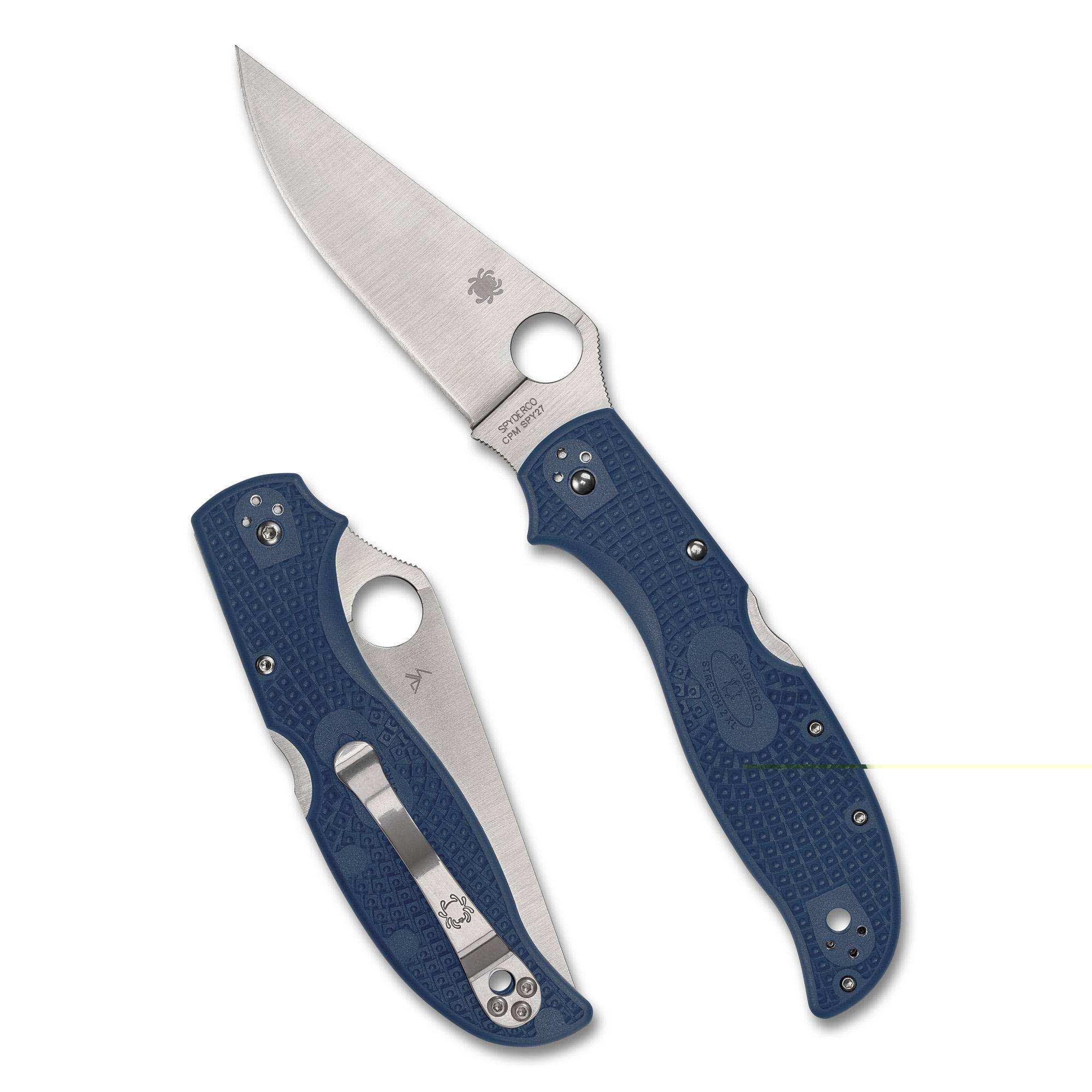 Spyderco Stretch 2 XL Lightweight C258PCBL - 3.99" CPM SPY27 Steel  Cobalt Blue