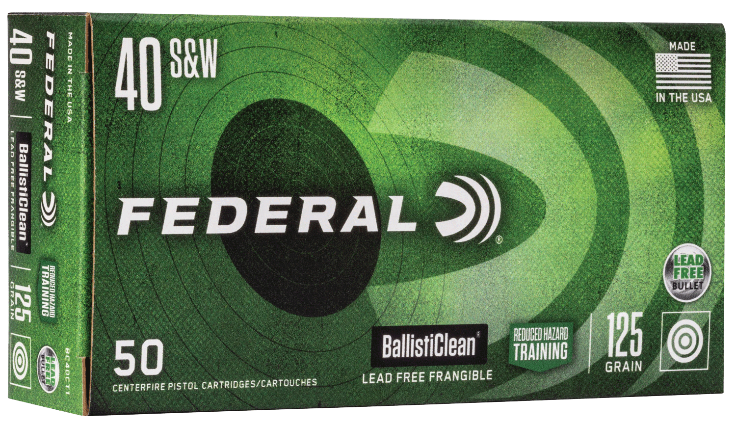 Federal BallistiClean 125 Grain LFF 40 S&W Ammo, 50rds/Box - BC40CTI