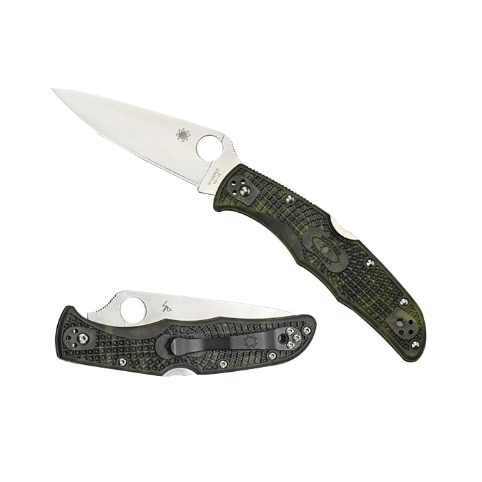 Spyderco Zome Endura 4 Lightweight Folding Knife Drop Point Green - Durable, Lightweight and Reliable Handle - C10ZFPGR