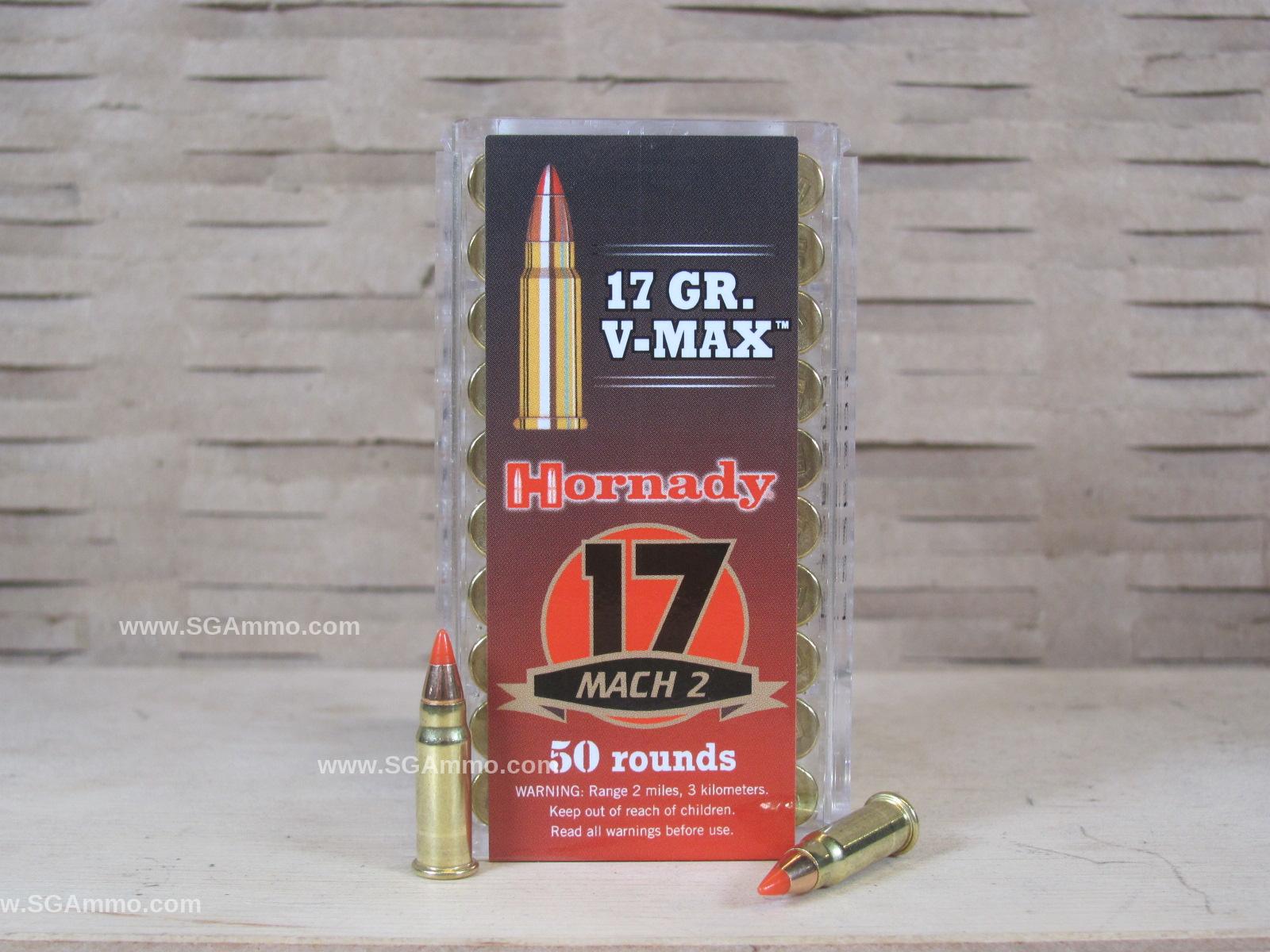 50 Round Box – 17 HM2 – Hornady Mach 2 – 17 Grain V-max Ammo – 83177