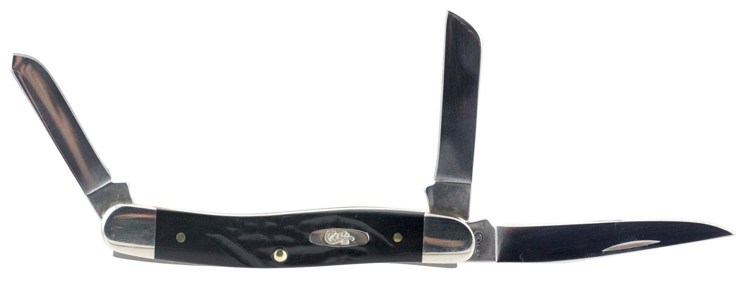 Case Rough Black Synthetic Medium Stockman Knife - 18222