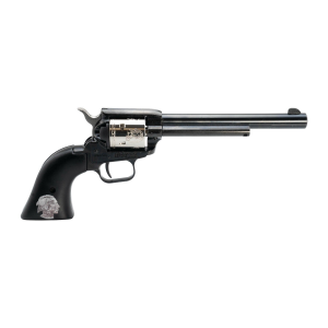 Heritage Arms Rough Rider .22 LR / .22 WMR Rimfire Revolver with Buffalo Head Grips - 6.5" - Blued - 6 Round