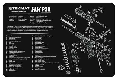 TEKMAT ARMORERS BENCH MAT - 11"x17" HECKLER KOCH P30